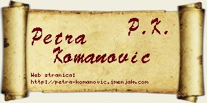 Petra Komanović vizit kartica